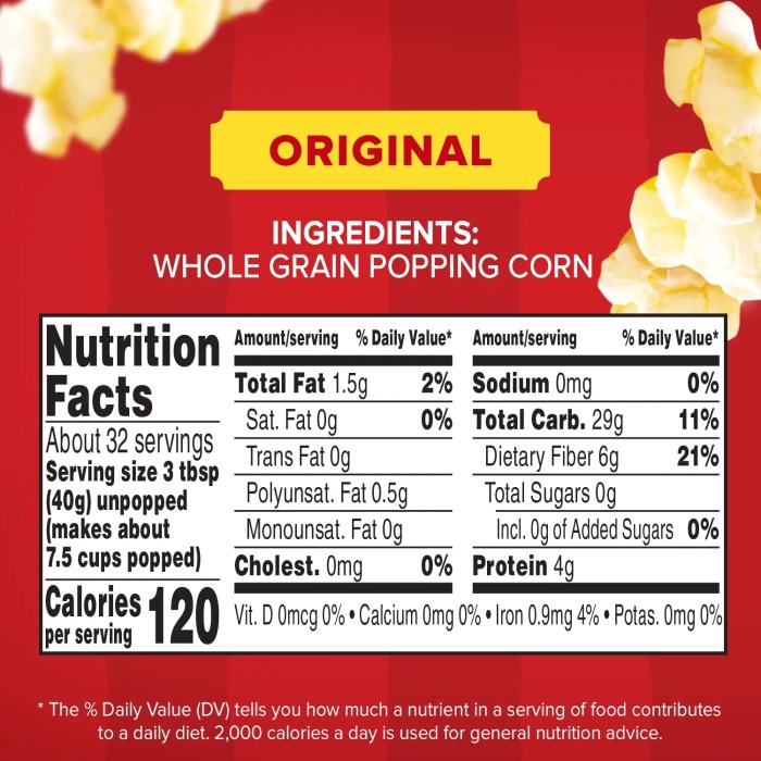 Movie popcorn nutrition facts