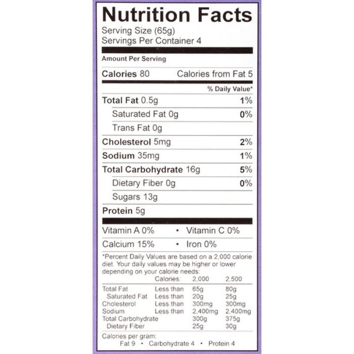 Yasso bars nutrition facts